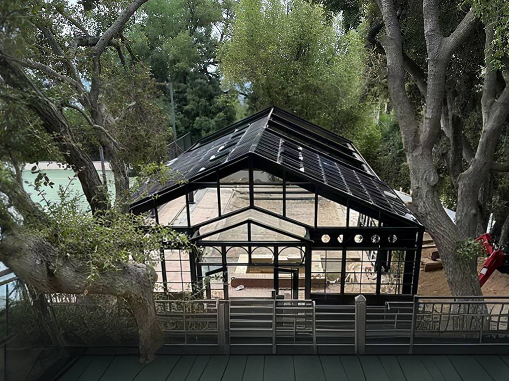 glass greenhouse, Victorian glass greenhouse, tempered glass,Metal glass greenhouse YSGH-172